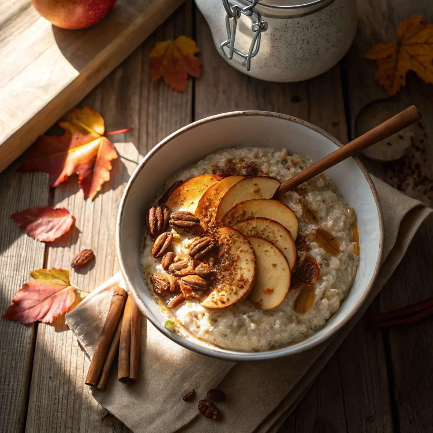 Warm Apple Cinnamon Oatmeal Bowl 🥣🍎